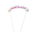Cake Topper-Flower Happy Birthday