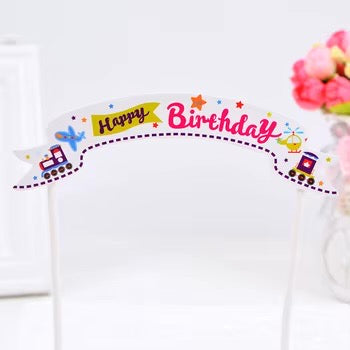 Cake Topper-Automobile Happy Birthday