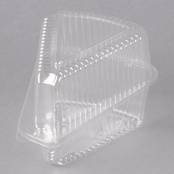 Plastic 5" Clear Hinged Slice Container with High Dome