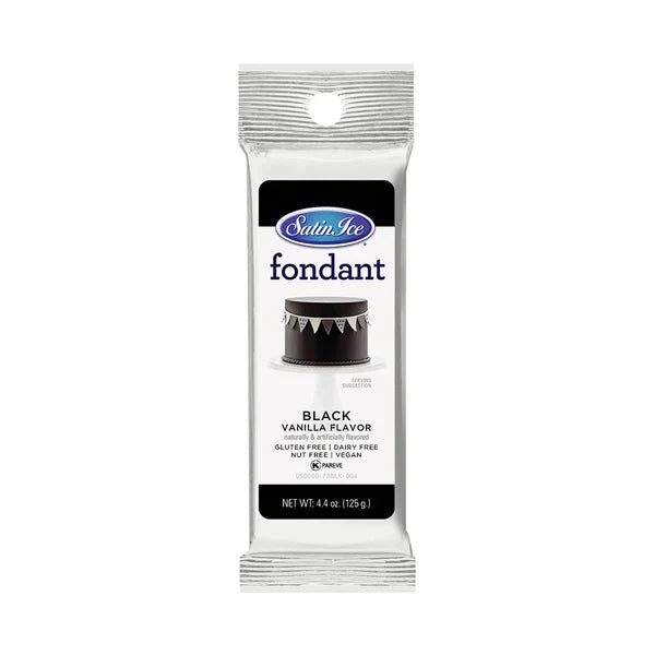 Satin Ice Fondant 4.4oz-Black