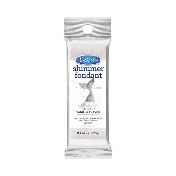Satin Ice Fondant Shimmer 4.4oz-Silver
