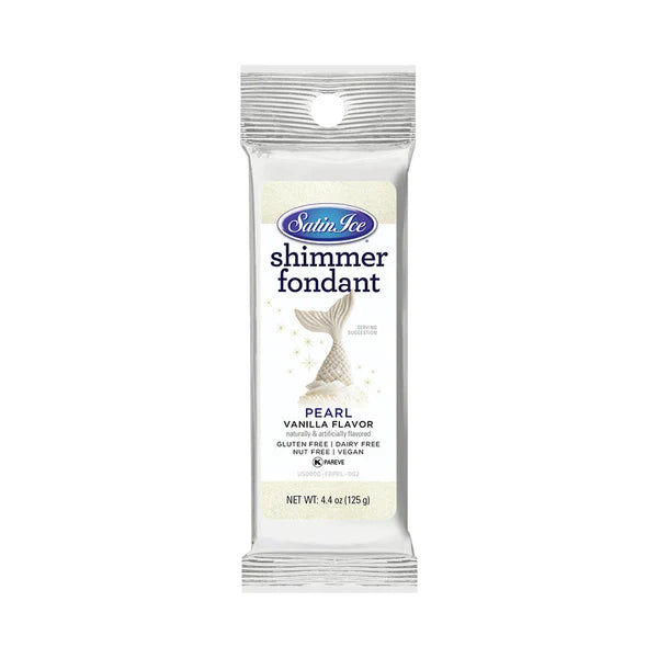 Satin Ice Fondant Shimmer 4.4oz-Pearl