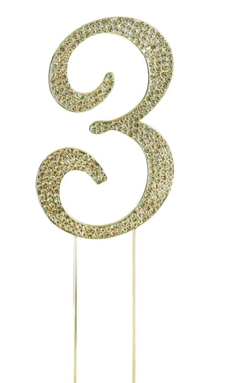 Gold Rhinestone Number-3
