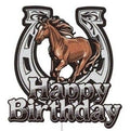 Cake Topper-Horse/Horseshoe/Happy Birthday