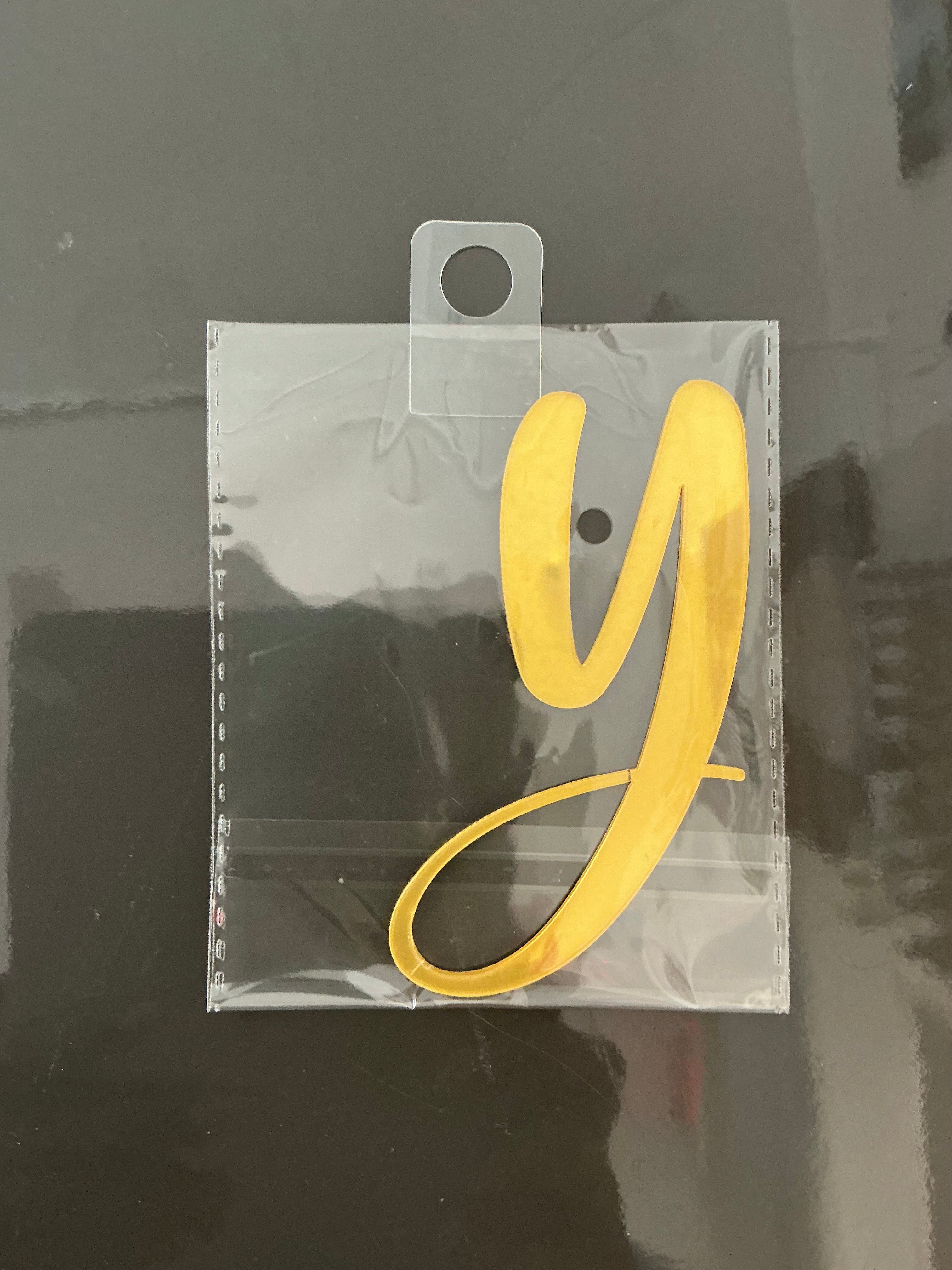 4” Gold Cursive Letter Topper-Y