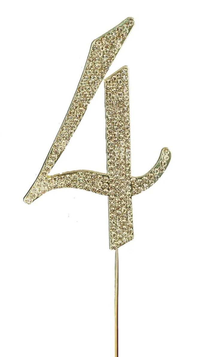 Gold Rhinestone Number-4