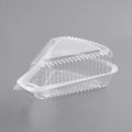 Plastic 5" Clear Hinged Slice Container with Low Dome