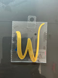 4” Gold Cursive Letter Topper-W