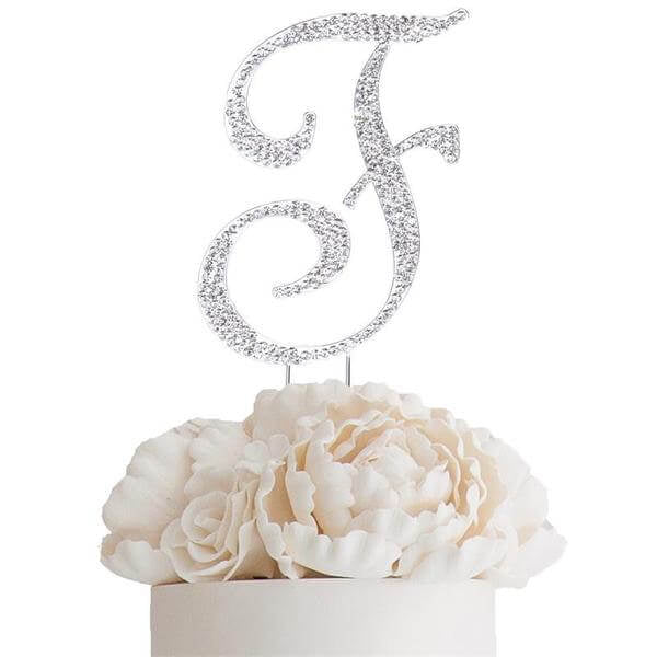 Rhinestone Letter Topper-F
