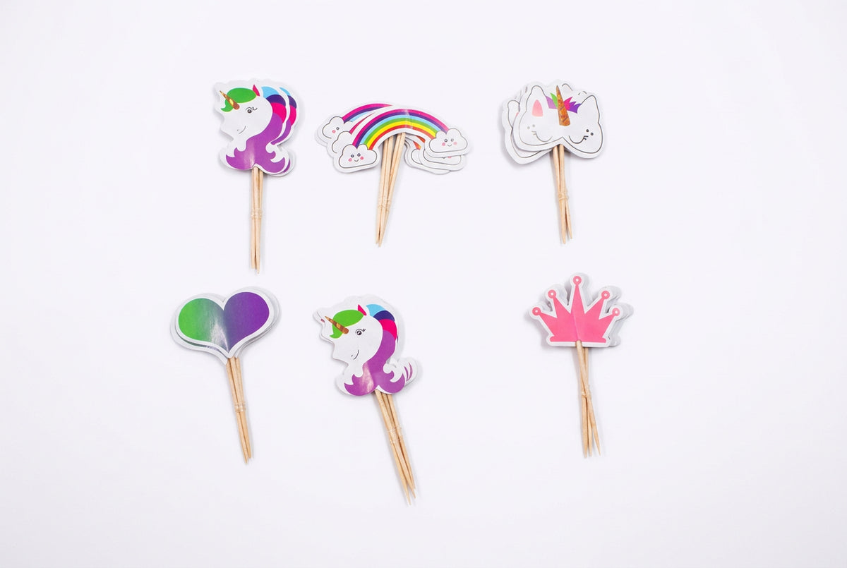 Cupcake Toppers Unicorn Party 24ct