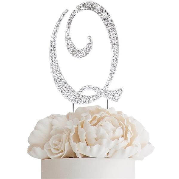 Rhinestone Letter Topper-Q