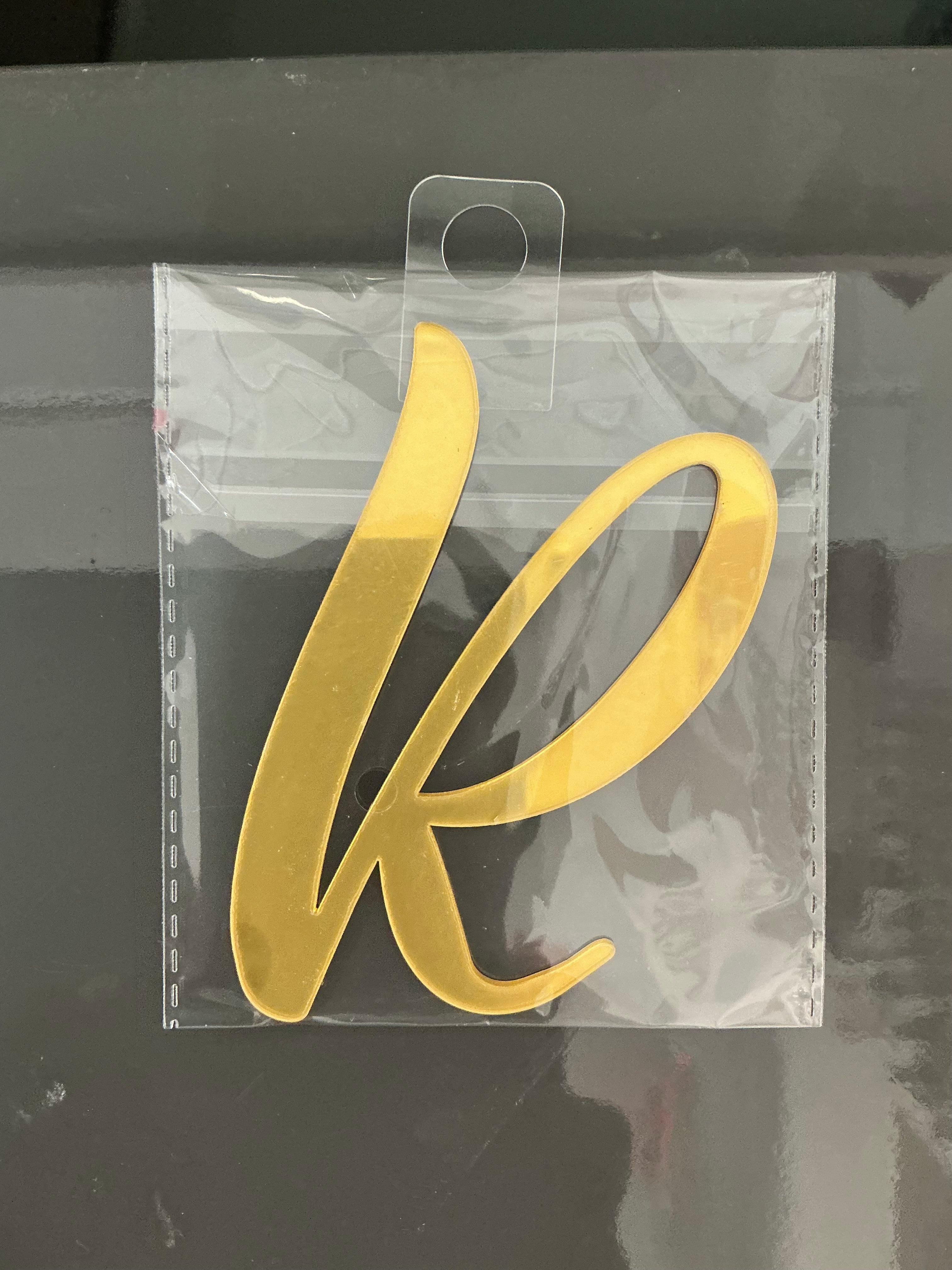 4” Gold Cursive Letter Topper-R