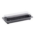 Plastic 3 1/2" x 8 1/2" Long Food Container with Dome Lid