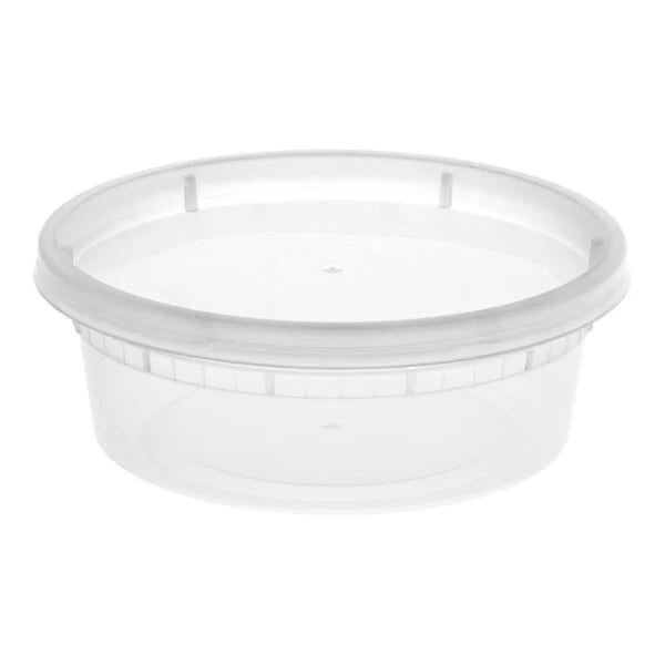 8 oz. Translucent Plastic Deli Container and Lid