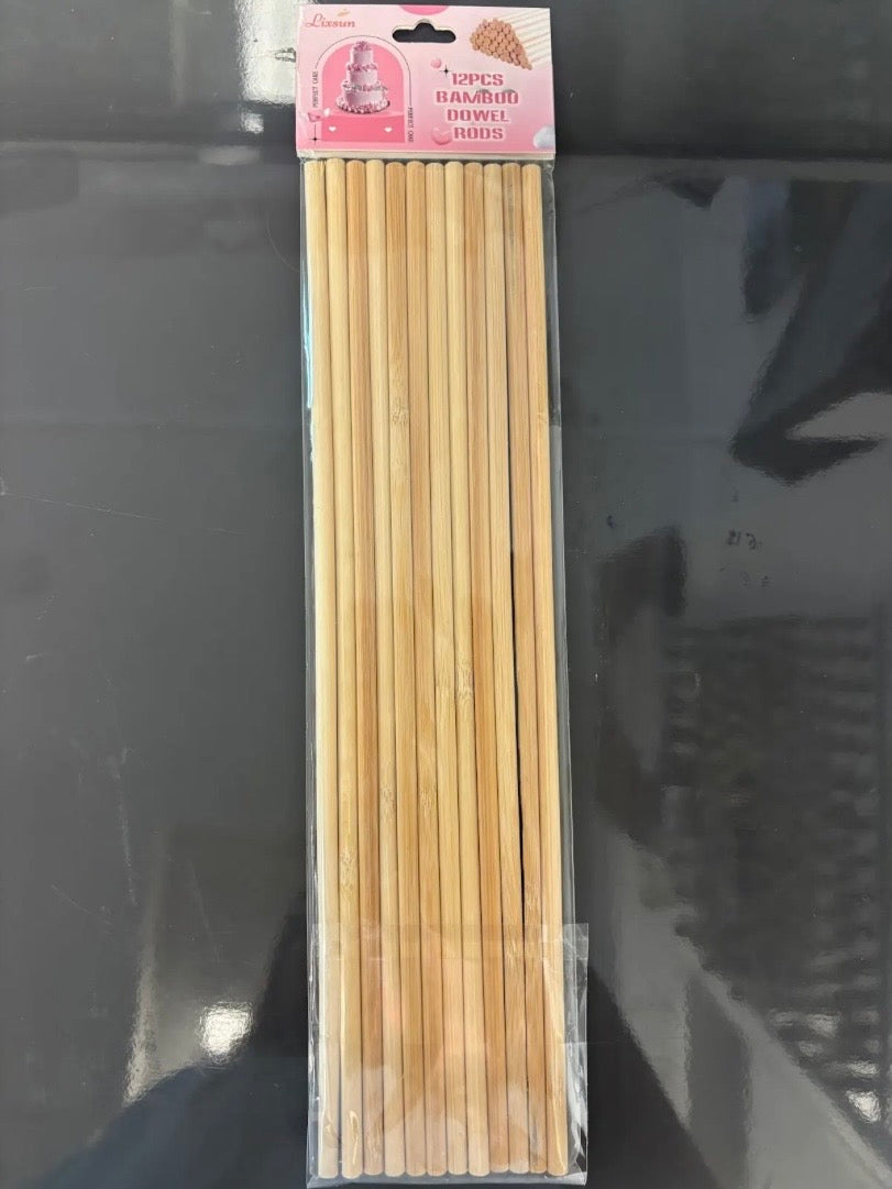 11” 12pcs Bambo Dowel Rods