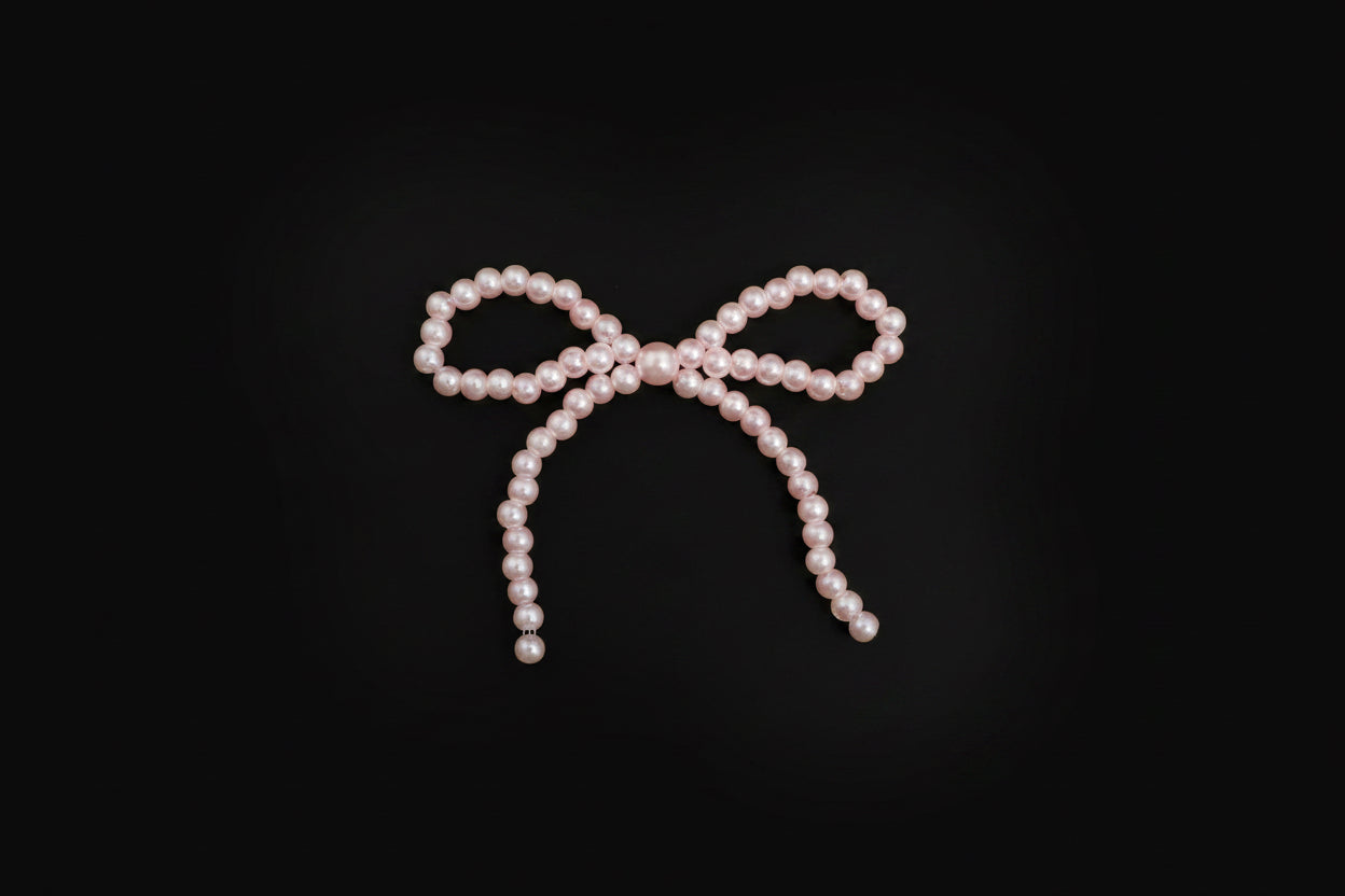 Pink pearl bow
