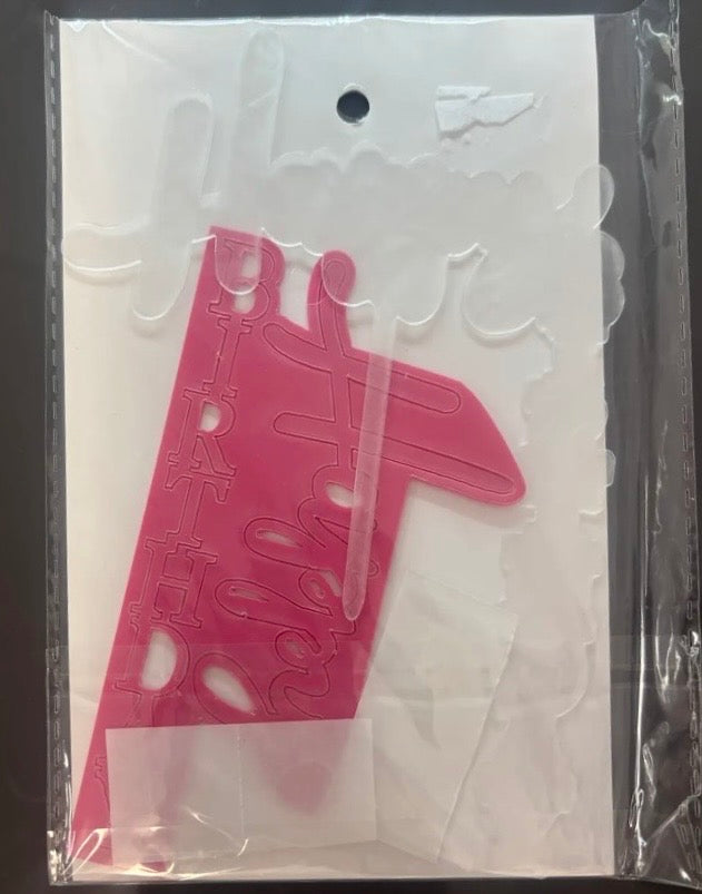 Cake Topper-Sm Pink Happy Birthday