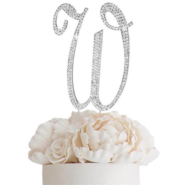 Rhinestone Letter Topper-W