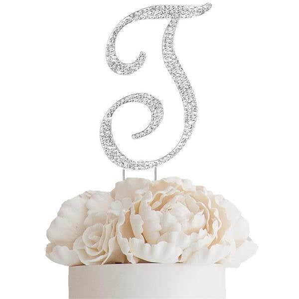 Rhinestone Letter Topper-T