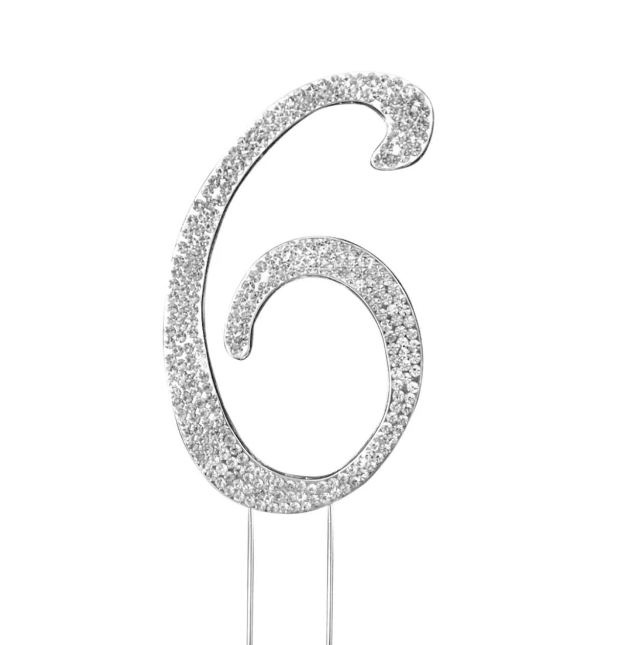 Silver Rhinestone Number-6