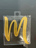 4” Gold Cursive Letter Topper-M