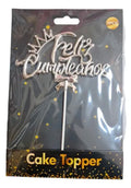 Cake Topper-Gold Feliz Cumpleanos