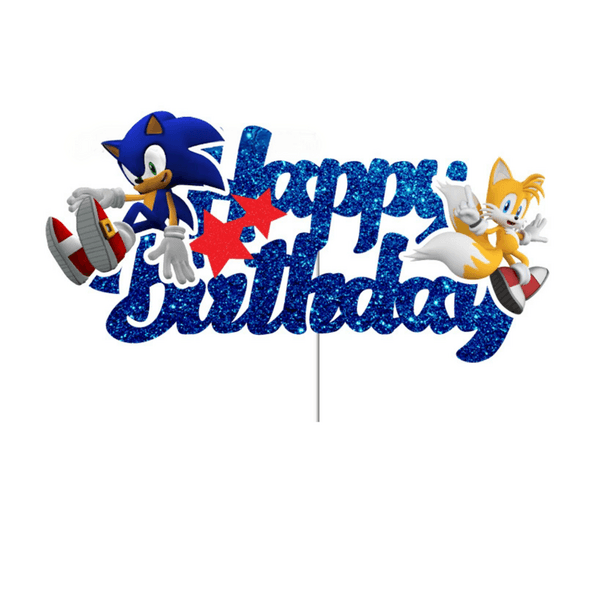Cake Topper-Sonic the Hedge Hog Happy Birthday