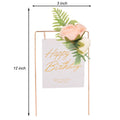 Cake Topper-Rectangle Gold/White Happy Birthday