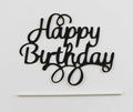 Cake Topper-Black Happy Birthday