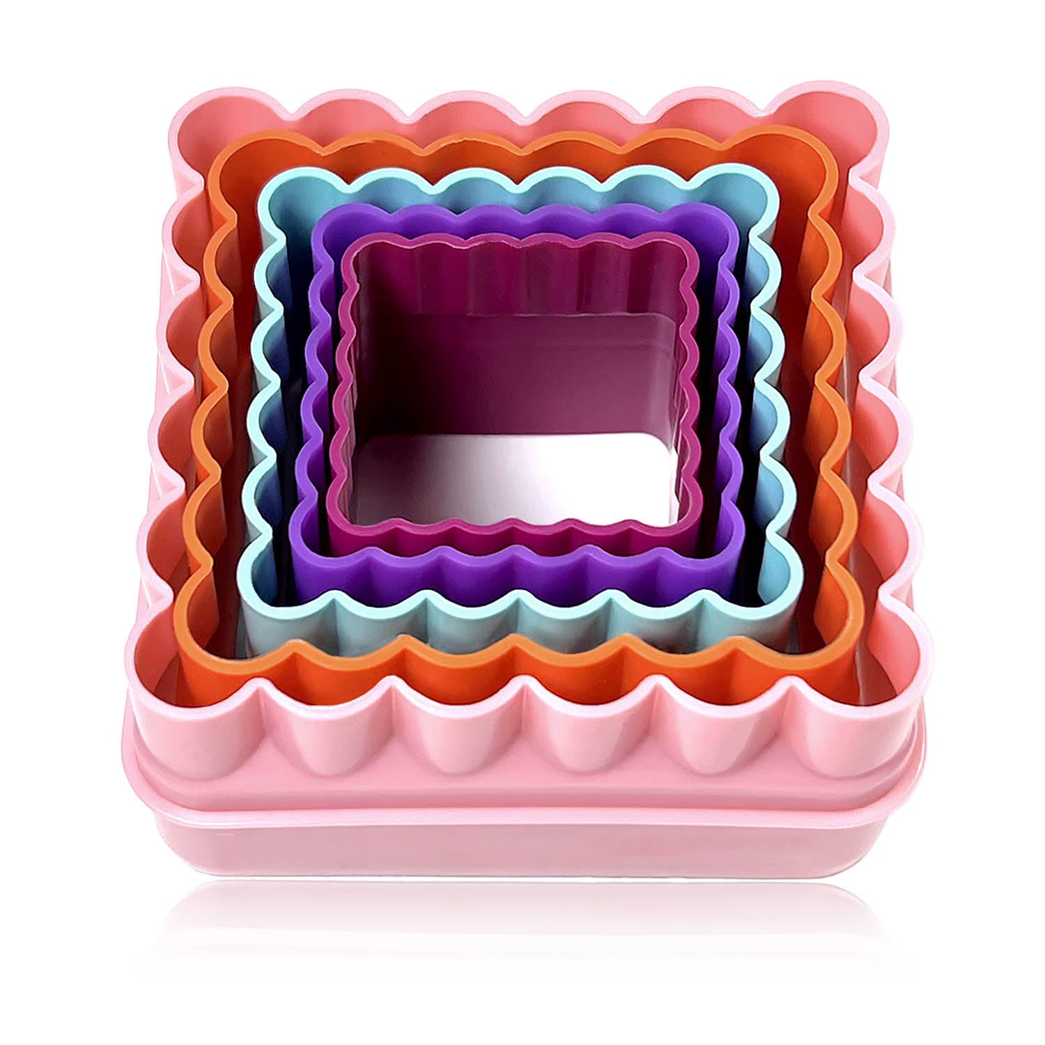 5pcs Scalloped Square Cutter