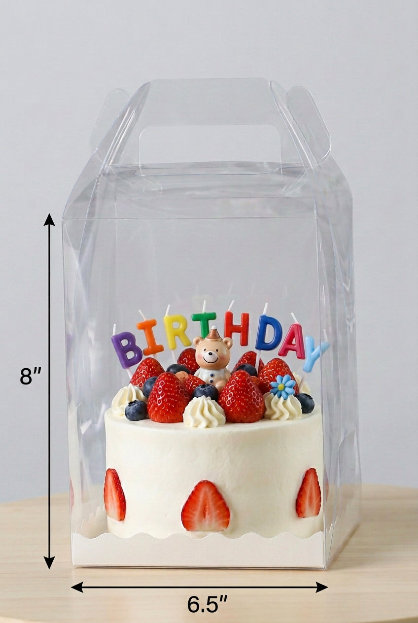 Clear Cake Boxes Carrier Packaging 6.5x8"
