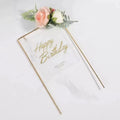 Cake Topper-Rectangle Gold/Clear Happy Birthday