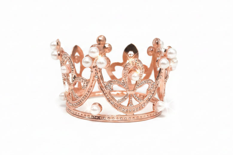 2” Rosegold/Pearls Crown