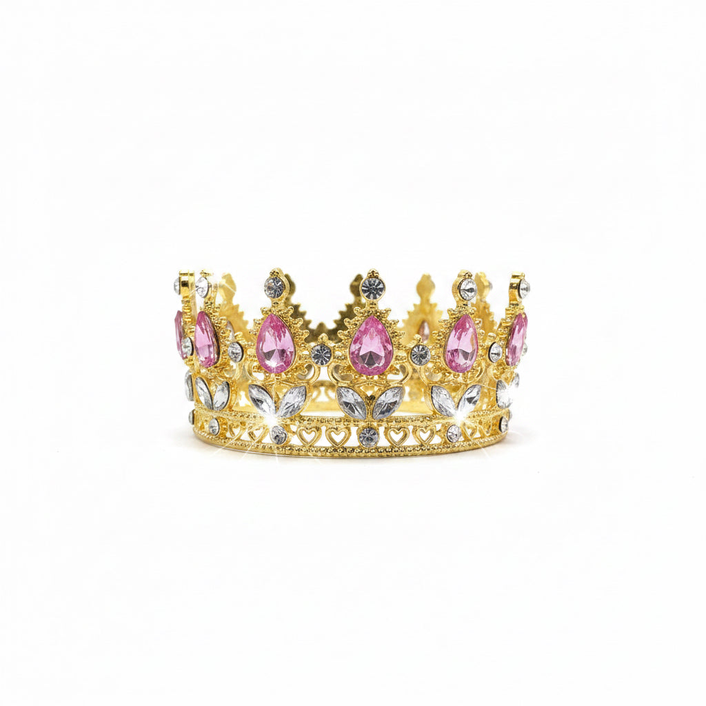 2.5” Gold/Pink Rhn Crown