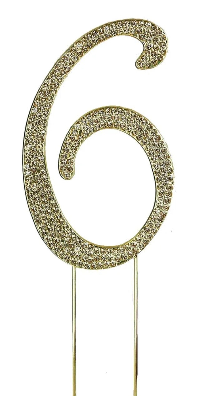 Gold Rhinestone Number-6