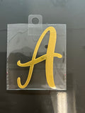 4” Gold Cursive Letter Topper-A