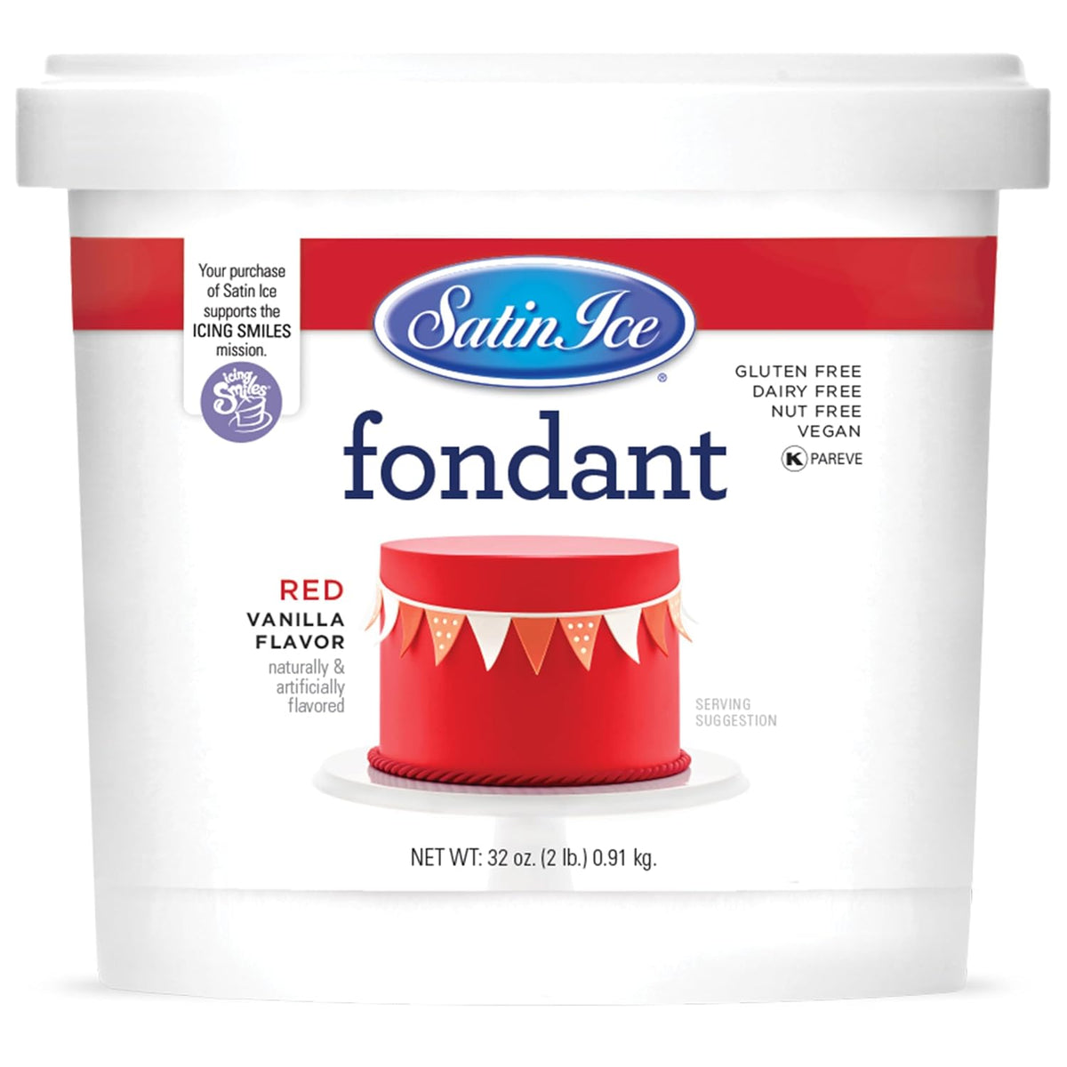 Satin Ice Fondant 2lb-Red