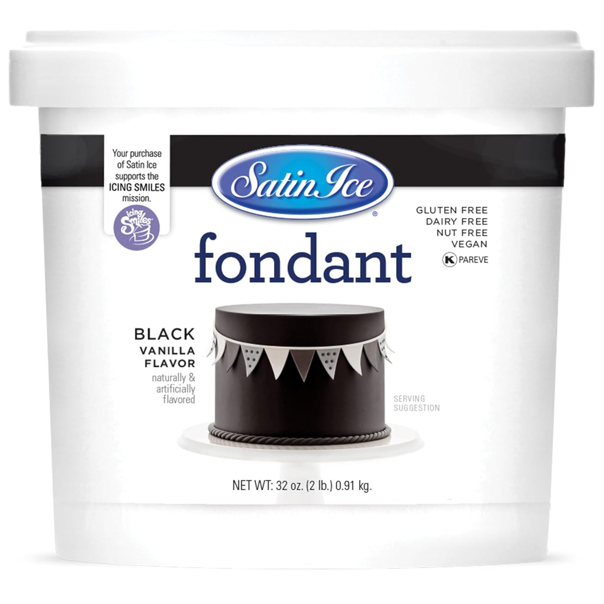 Satin Ice Fondant 2lb-Black