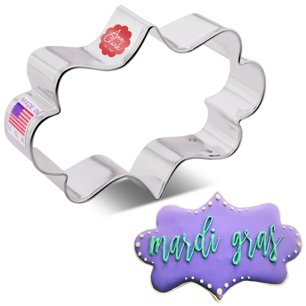 Long Fancy Plaque Cookie Cutter 4 1/8"