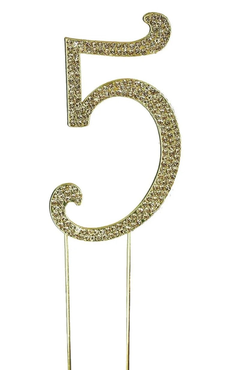 Gold Rhinestone Number-5