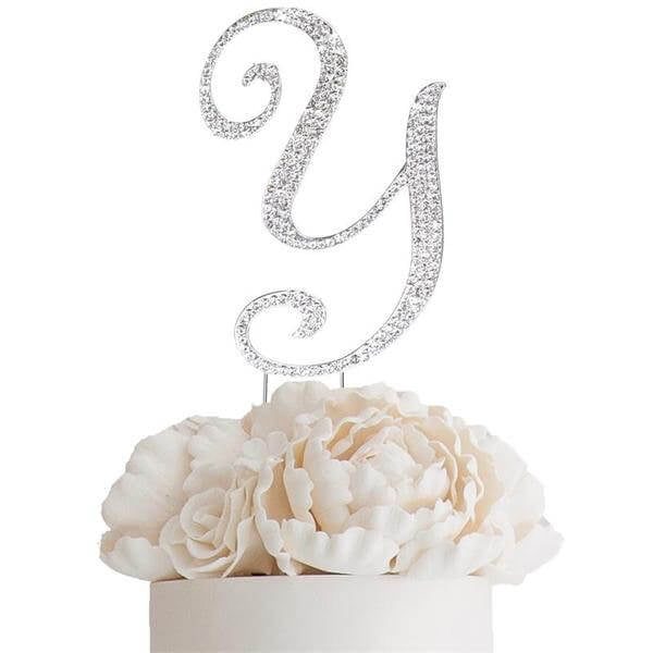 Rhinestone Letter Topper-Y