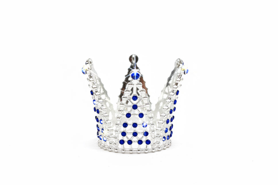 1.5” Silver/Blue Rhn Crown