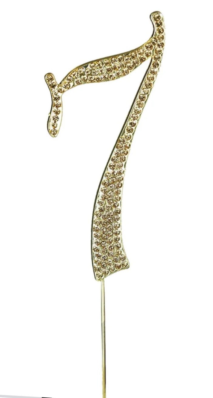 Gold Rhinestone Number-7
