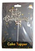 Cake Topper-Silver Feliz Cumpleanos