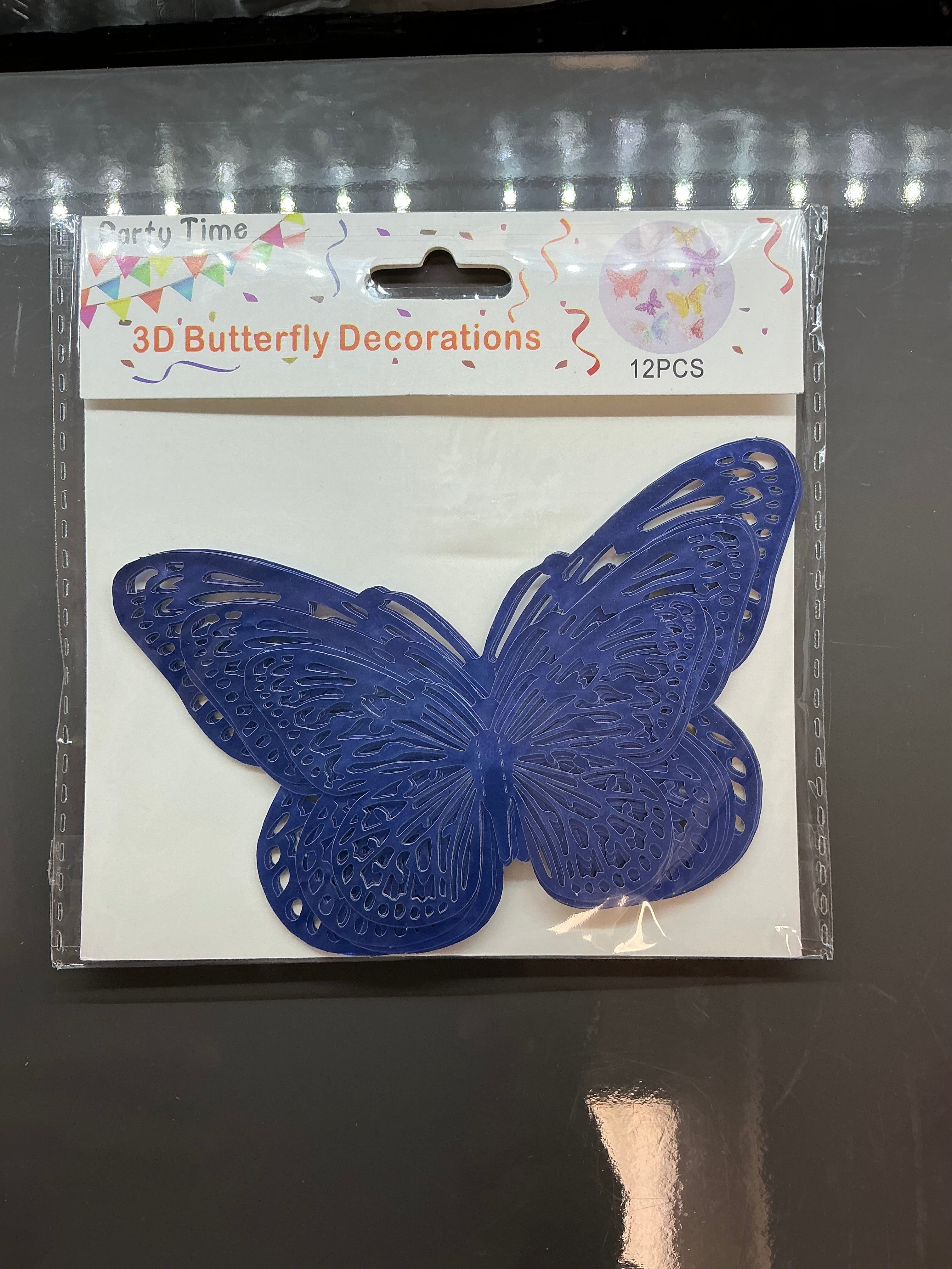 12pcs 3D Royal Blue Butterfly’s