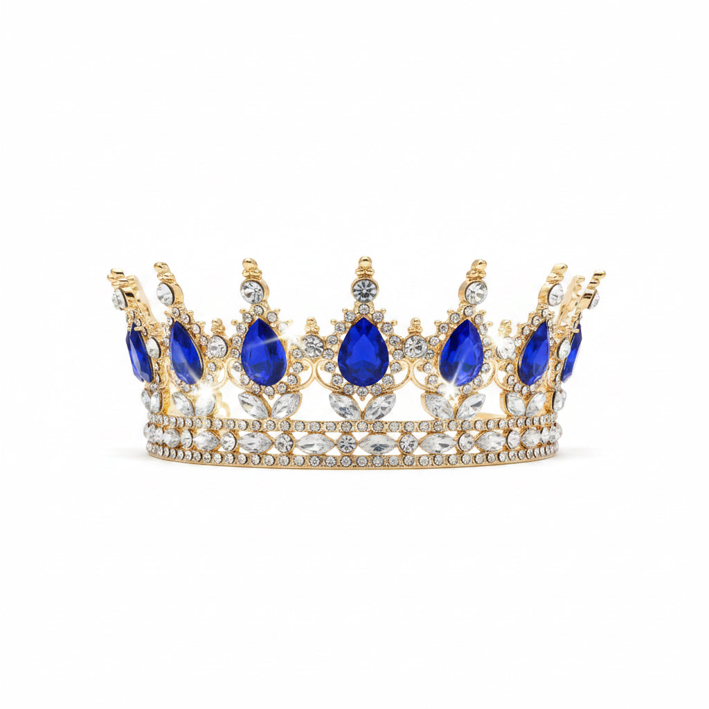 5” Gold/Dark Blue Rhn Crown