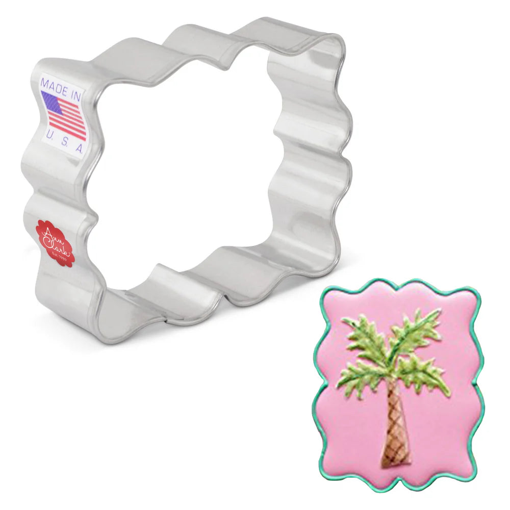 Small Fanciful Plaque Cookie Cutter, 2 3/8" x 2 7/8"