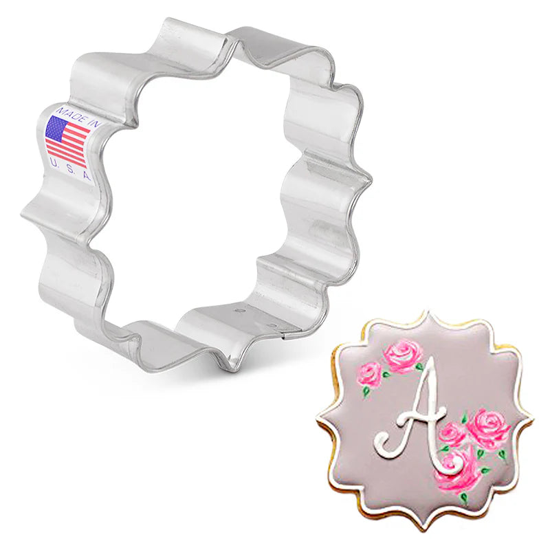 Small Ornate Square Plaque Cookie Cutter, 2 3/4" x 3"