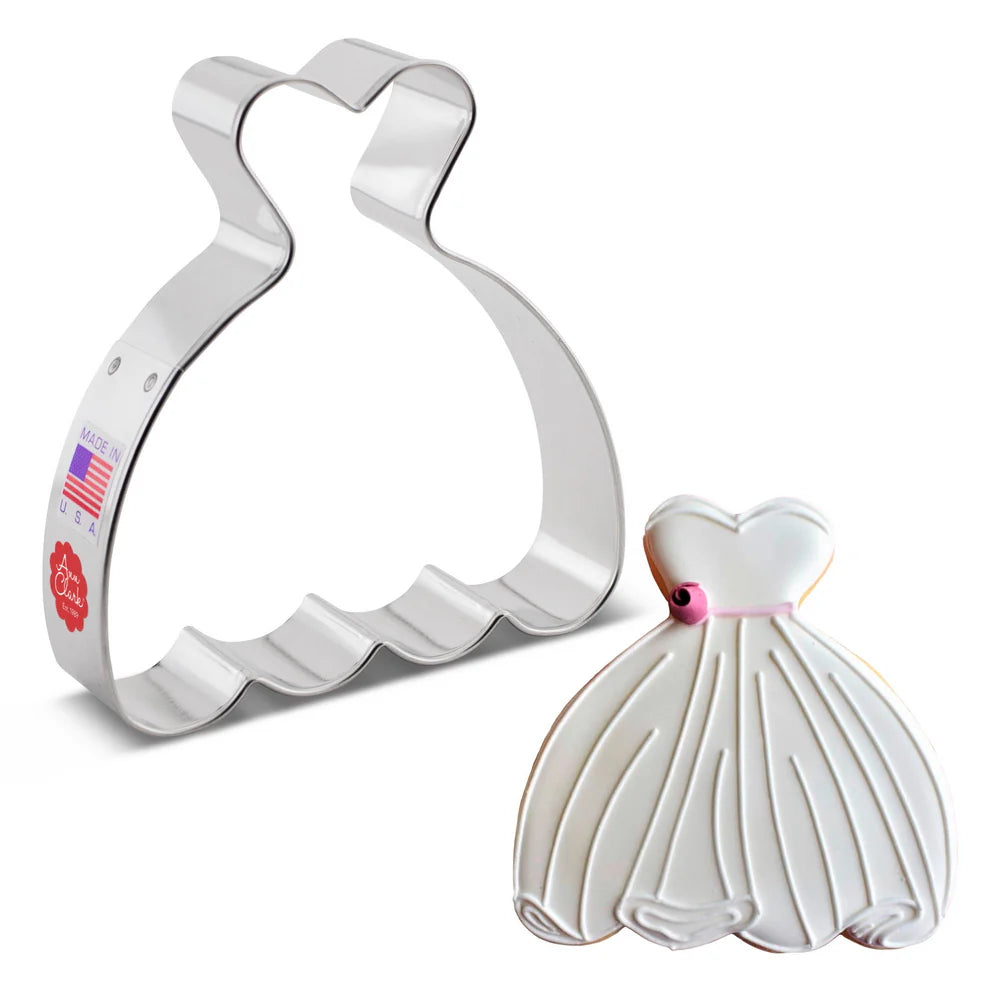 Wedding Dress Cookie Cutter, 4"