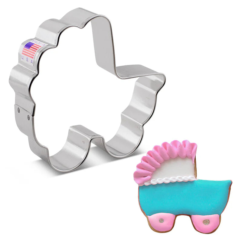 Baby Carriage Cookie Cutter, 3 1/2"